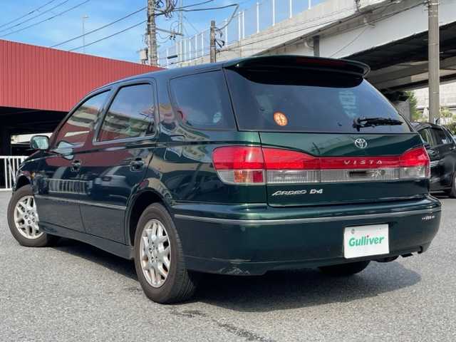 トヨタ ビスタ アルデオ Sセレクション 神奈川県 2000(平12)年 7.1万km ダークグリーンマイカ ワンオーナー/社外オーディオ【FH-P5000MD】/・CD/MD/ラジオ/ETC/前後ドライブレコーダー/ステアマチック付ステアリング/オートライト/Wエアバック/ABS/純正15インチAW/ルーフエンドスポイラー/純正コーナーポール/キーレスエントリーキー/スペアキー/フォグランプ/純正フロアマット/取扱説明書/新車時保証書