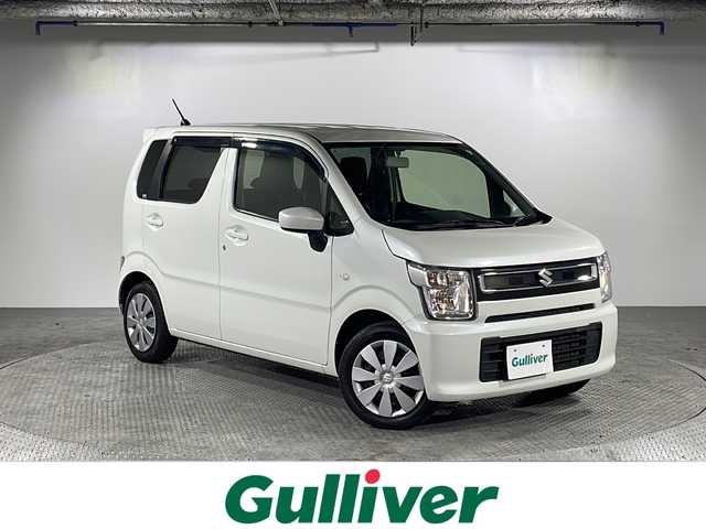 スズキ ワゴンＲ FA 沖縄県 2021(令3)年 2.1万km ピュアホワイトP 禁煙車　/純正オーディオ（ＢＴ，ＵＳＢ，ＡＵＸ，ＡＭ／ＦＭ）　/オートライト　/純正フロアマット　/純正ドアバイザー　/ヘッドライトレベライザー　/ベンチシート　/保証書　/取扱説明書　/記録簿　/スペアキー