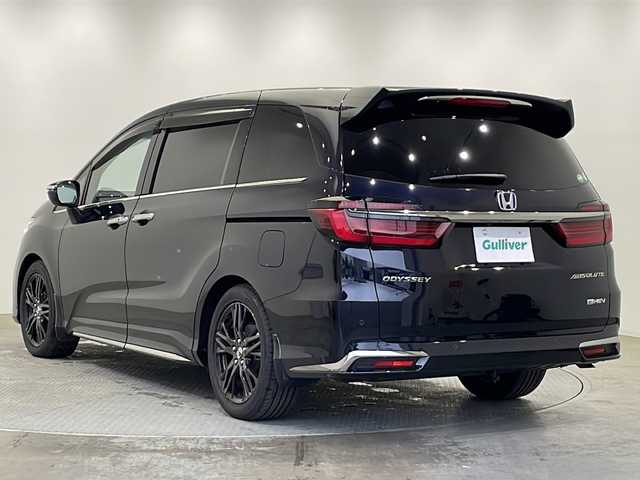 ホンダ オデッセイ ハイブリッド e:HEVアブソルート EX 栃木県 2021(令3)年 3.4万km プレミアムヴィーナスブラックP 純正ナビ/（CD/フルセグTV/Bluetooth）/全方位カメラ/ホンダセンシング/・衝突軽減ブレーキ/・誤発進抑制機能/・アダプティブクルーズコントロール/・車線維持支援システム/・路外逸脱抑制機能/・先行車発進お知らせ機能/・標識認識機能/・オートハイビーム/前後コーナーセンサー/ETC2.0/両側パワースライドドア/ハーフレザーシート/パワーシート/シートヒーター/LEDヘッドライト/AC100V電源/電格ミラー/純正アルミホイール