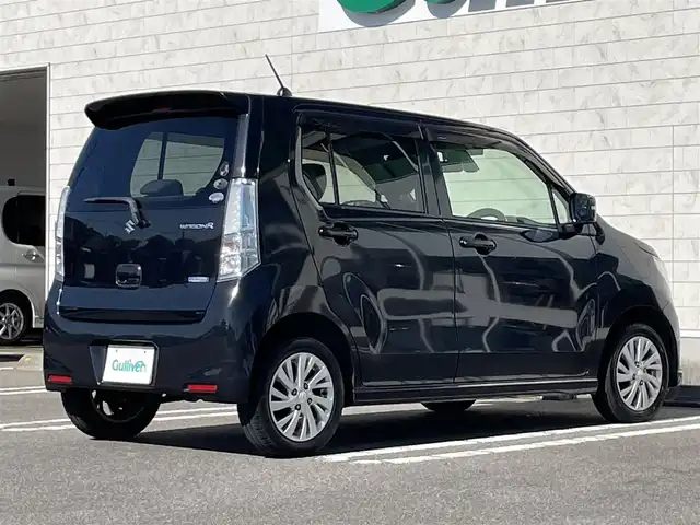 スズキ ワゴンＲ FZ 宮崎県 2015(平27)年 11.3万km ブルーイッシュブラックパール3 アイドリングストップ/プッシュスタート/純正フロアマット/純正LEDヘッドライト/オートライト/エアバックW/パワーステアリング/パワーウィンドウ/スマートキー/盗難防止装置/衝突被害軽減システム/横滑り防止装置/AAC/ABS/シートヒーター/純正アルミホイール（14インチ）
