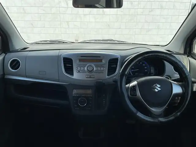 スズキ ワゴンＲ FZ 宮崎県 2015(平27)年 11.3万km ブルーイッシュブラックパール3 アイドリングストップ/プッシュスタート/純正フロアマット/純正LEDヘッドライト/オートライト/エアバックW/パワーステアリング/パワーウィンドウ/スマートキー/盗難防止装置/衝突被害軽減システム/横滑り防止装置/AAC/ABS/シートヒーター/純正アルミホイール（14インチ）