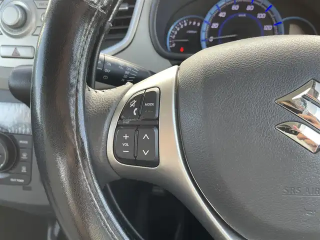 スズキ ワゴンＲ FZ 宮崎県 2015(平27)年 11.3万km ブルーイッシュブラックパール3 アイドリングストップ/プッシュスタート/純正フロアマット/純正LEDヘッドライト/オートライト/エアバックW/パワーステアリング/パワーウィンドウ/スマートキー/盗難防止装置/衝突被害軽減システム/横滑り防止装置/AAC/ABS/シートヒーター/純正アルミホイール（14インチ）