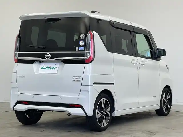 日産 ルークス HWS Gターボ プロパイロットED 新潟県 2020(令2)年 5.8万km ホワイトパール 純正ディーラーオプションメモリナビ（型式：MM320D-L）/・CD/DVD/Bluetooth/フルセグ/USB/全周囲モニター/プロパイロット/衝突被害軽減システム/レーンキープアシスト/インテリジェントクルーズコントロール/純正フロントドライブレコーダー/社外ビルトインETC/両側パワースライドドア/純正LEDヘッドライト/オートライト/フォグランプ/純正フロアマット/純正15インチAW夏タイヤ/ABS/横滑り防止機能/盗難防止装置/スペアキー