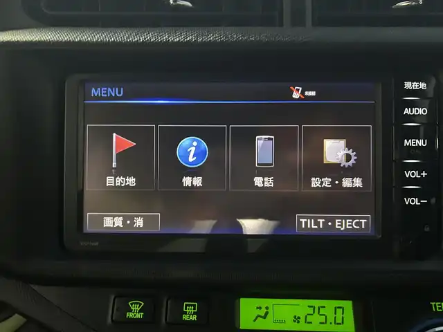 トヨタ アクア S 岡山県 2014(平26)年 9.8万km シルバーM 純正ナビ　NSCP-W64/ワンセグTV、CD、Bluetooth、AM、FM/ETC/バックカメラ/スマートキー/プッシュスタート