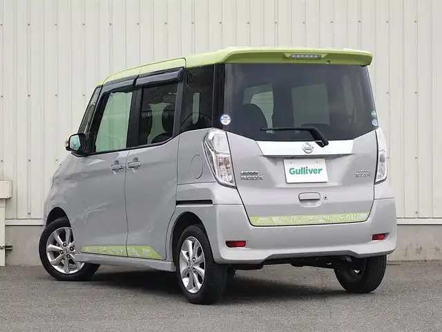 日産 デイズ ルークス ハイウェイスターX 山形県 2017(平29)年 3.6万km レモンライム/エアグレー 純正SDナビ/　　【CD DVD BT フルセグ AUX】/アラウンドビューモニター/パワースライドドア/イージークローザードア/LEDオートヘッドライト/純正14インチアルミホイール/ドライブレコーダー/ステアリングスイッチ/電動格納ウィンカーミラー/フォグランプ/AAC/インテリジェントキー/ETC