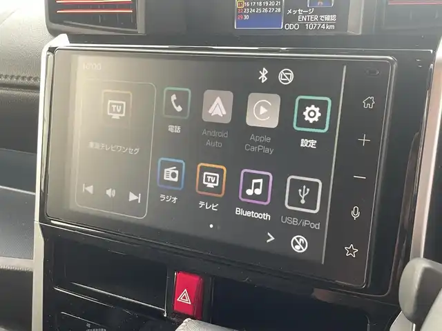 トヨタ ルーミー カスタムG－T 愛知県 2022(令4)年 1.1万km ブラックマイカメタリック/パールホワイト2トーン AIS検査実施済　評価点5点/ワンオーナー　/スポイラー（FSR) /両側パワースライドドア　/ディスプレイオーディオ　/Androidauto /AppleCarPlay /バックカメラ　/シートヒーター　/LEDヘッド　/ステアリングスイッチ　/レーダークルーズコントロール　/説明書　/保証書　/スペアキー