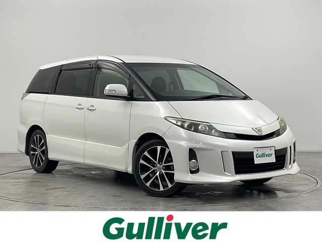 トヨタ エスティマ アエラス 群馬県 2013(平25)年 7.7万km ホワイトパールクリスタルシャイン 純正ナビ 12.1型後席モニター　クルーズコントロール　バックカメラ　ステアリングリモコン　HIDヘッドライト　両側電動スライド　純正ビルトインETC スマートキー　オットマン　レザーステリング　禁煙