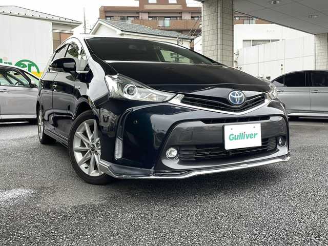 トヨタ プリウス α S ツーリングセレクション 東京都 2016(平28)年 5.6万km アティチュードブラックマイカ Bi-Beam　LEDヘッドランプ/LEDテール＆ストップランプ/オーディオレス（6スピーカー・カバーレス）/オートエアコン（ワンダイヤルエアコンディショナー）/ドライブレコーダー（DC-DR510）/オートライト/オートハイビーム/モデリスタエアロ/純正ナビ（NSZA-X64T）/ビルトインETC/純正フロアマット/カーテンエアバッグ/衝突軽減システム/レーンアシスト/クルーズコントロール（追従走行あり）/フルセグテレビ/ワンオーナー/バックカメラ