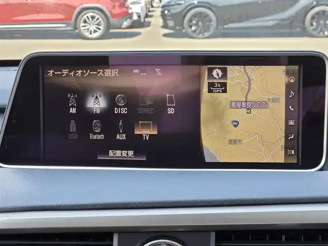 レクサス ＲＸ 200t バージョンL 鹿児島県 2016(平28)年 5.7万km グラファイトブラックガラスフレーク アダプティブクルーズコントロール　/ビルトインＥＴＣ２．０　/３６０°カメラ　/純正ＳＤナビ　/Ｂｌｕｅｔｏｏｔｈオーディオ/全席パワーシート　/全席シートヒーター　/Ｄ＋Ｎ席エアシート/ウッド＋本革ステアリング　/ステアリングヒーター　/タッチレスパワーバックドア/レクサスセーフティシステムプラス/前後コーナーセンサー/純正アルミホイール(20インチ)/プッシュスタート/スマートキー/レーンキープアシスト/横滑り防止装置/エアバッグ(W+サイド)/カーテンエアバッグ