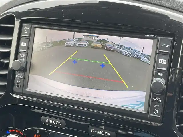 日産 ジューク 15RX Vセレクション 宮崎県 2016(平28)年 10.7万km ブリリアントホワイトパール 純正SDナビ/（CD/AM/FM/BT/AUX)/フルセグTV/バックカメラ/横滑り防止機能/アイドリングストップ/レーンキープアシスト/衝突防止機能/社外エアロ/ETC