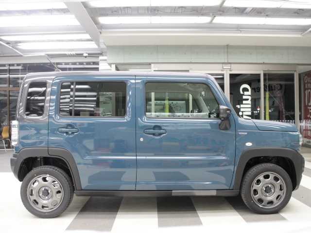 スズキ ハスラー HYBRID G 千葉県 2025(令7)年 0.1万km未満 デニムブルー ガンメタリック 2トーン 【届出済未使用車】/【デニムブルー/ガンメタリック2トーン（D4E）】/LEDヘッドライト/シートヒーター/マルチインフォメーションディスプレイ（カラー）/ステアリングスイッチ/スズキセーフティサポート/・デュアルセンサーブレーキサポート/・後退時ブレーキサポート/・誤発進/後方誤発進抑制機能/・車線逸脱抑制/警報機能/・ふらつき警報機能/・標識認識機能/・アダプティブクルーズコントロール/・先行車発進お知らせ機能/・ハイビームアシスト/プッシュスタート/スマートキー2本/シートヒーター/アイドリングストップ/オートライト/サイドエアバッグ/カーテンエアバッグ/保証書/取扱説明書/