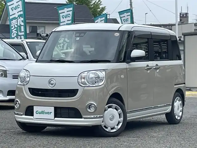 ダイハツ ムーヴ キャンバス X メイクアップ リミテッド SAⅢ 宮城県 2022(令4)年 2万km パールホワイトⅢ/ナチュラルベージュマイカメタリック 2トーン 社外ナビ（FM:AM:CD:BT:TVフルセグ）/全周囲カメラ/バックカメラ/両側パワースライドドア/アイドリングストップ/オートハイビーム/横滑り防止/プリクラッシュセーフティー/ETC/プッシュスタート/コーナーセンサー