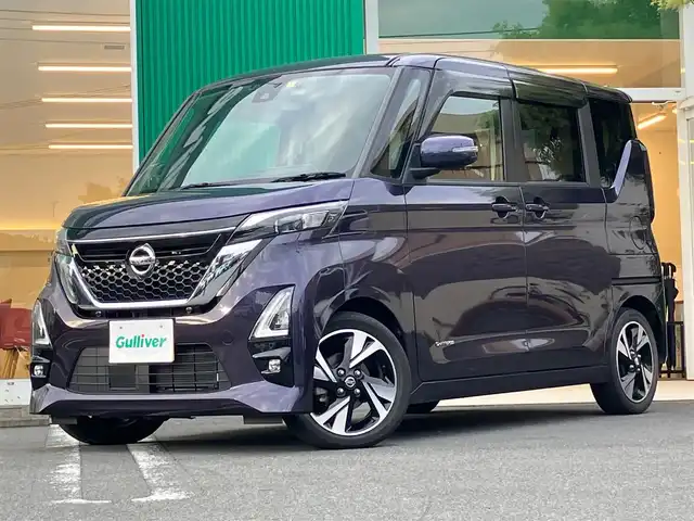 日産 ルークス HWS Gターボ プロパイロットED 静岡県 2020(令2)年 3.1万km アメジストパープル エンジンスタートボタン/パワーステアリング/パワーウィンドウ/アイドリングストップ/スマートキー/スペアキー１本/オートエアコン/クルーズコントロール/ETC/USB入力端子/純正9インチメモリナビ（CD/BT/フルセグ）/ドライブレコーダー前後/ベンチシート/純正フロアマット/両側パワースライドドア/純正アルミホイール/ABS/横滑り防止装置/コーナーセンサー前後/オートライト/LEDライト/W+サイドエアバック/衝突軽減システム/プロパイロット/レーンキープアシスト