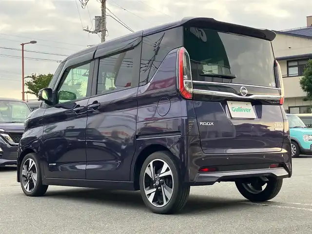 日産 ルークス HWS Gターボ プロパイロットED 静岡県 2020(令2)年 3.1万km アメジストパープル エンジンスタートボタン/パワーステアリング/パワーウィンドウ/アイドリングストップ/スマートキー/スペアキー１本/オートエアコン/クルーズコントロール/ETC/USB入力端子/純正9インチメモリナビ（CD/BT/フルセグ）/ドライブレコーダー前後/ベンチシート/純正フロアマット/両側パワースライドドア/純正アルミホイール/ABS/横滑り防止装置/コーナーセンサー前後/オートライト/LEDライト/W+サイドエアバック/衝突軽減システム/プロパイロット/レーンキープアシスト