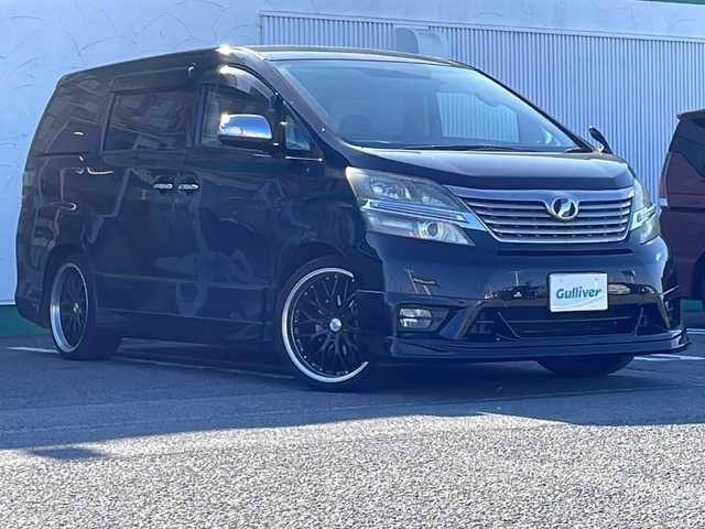 トヨタ ヴェルファイア 2．4Z 徳島県 2009(平21)年 17.8万km ブラック 社外7型SDナビ　AVIC-RZ03/（DISC/USB/SD/BT/ラジオ/フルセグ/iPod/AUX）/バックカメラ/10.2型フリップダウンモニター/後方コーナーセンサー/ETC/キセノンヘッドライト/純正フロアマット/両側電動スライドドア/社外AW/電動格納ミラー/フォグライト/オートライト