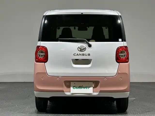 ダイハツ ムーヴ キャンバス ストライプス G 愛媛県 2022(令4)年 0.7万km シャイニングホワイトパール/アプリコットピンクメタリック ・スマートアシスト/・レーンアシスト/・純正メモリーナビ/・Bluetooth/フルセグテレビ/DVD/・バックカメラ/・ドライブレコーダー/・ETC/・両側パワースライドドア/・LEDヘッドライト/・シートヒーター/・スマートキー