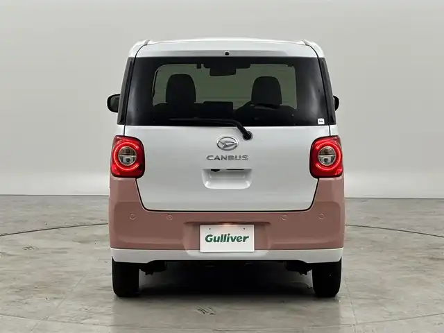 ダイハツ ムーヴ キャンバス ストライプス G 福岡県 2022(令4)年 0.7万km シャイニングホワイトパール/アプリコットピンクメタリック 純正ナビ／フルセグＴＶ　/バックカメラ　/ホッとカップホルダー　/ＥＴＣ　/ドラレコ　/コーナーセンサー　/スマートアシスト　/衝突軽減ブレーキ　/レーンキープ　/アイドリングストップ　/両側電動スライドドア　/シートヒーター　/ＬＥＤヘッドライト