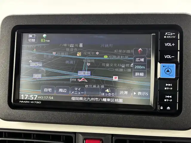 ダイハツ ムーヴ キャンバス ストライプス G 福岡県 2022(令4)年 0.7万km シャイニングホワイトパール/アプリコットピンクメタリック 純正ナビ／フルセグＴＶ　/バックカメラ　/ホッとカップホルダー　/ＥＴＣ　/ドラレコ　/コーナーセンサー　/スマートアシスト　/衝突軽減ブレーキ　/レーンキープ　/アイドリングストップ　/両側電動スライドドア　/シートヒーター　/ＬＥＤヘッドライト