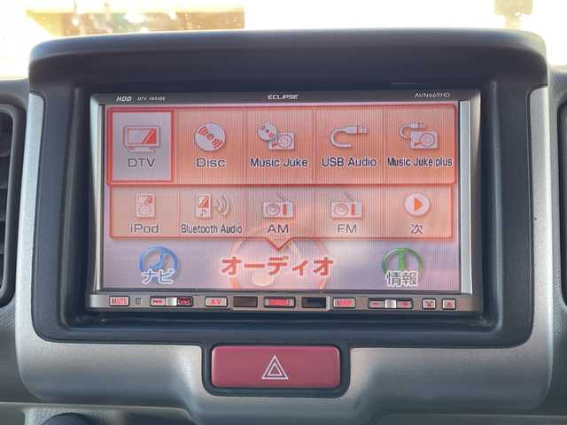 日産 ＮＶ１００クリッパー リオ G 青森県 2018(平30)年 11.8万km ムーンライトバイオレット 4WD・ターボ/ワンオーナー/ハイルーフ/社外HDDナビ・フルセグTV/CD・DVD・Bluetooth・HDD/後席モニター/バックカメラ/両側パワースライドドア/左オートステップ/前方ドライブレコーダー/エマージェンシーブレーキ/運転席シートヒーター/HIDヘッドライト/オートライト/フォグランプ/純正14インチアルミ/プッシュスタート/スマートキー/保証書・取説書