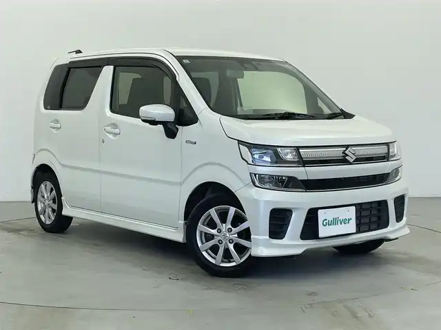 スズキ ワゴンＲ HYBRID FZ 富山県 2017(平29)年 3.1万km ピュアホワイトP 純正ナビ（AM/FM/DVD/BT/フルセグ）/全方位カメラ/ドライブレコーダー/D席シートヒーター/ヘッドアップディスプレイ/衝突被害軽減システム/レーンキープアシスト/横滑り防止装置/アイドリングストップ/オートLEDライト/純正アルミホイール/純正フロアマット/革巻きステアリング/ステアリングスイッチ/スマートキー/スペアキー