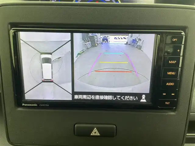 スズキ ワゴンＲ HYBRID FZ 富山県 2017(平29)年 3.1万km ピュアホワイトP 純正ナビ（AM/FM/DVD/BT/フルセグ）/全方位カメラ/ドライブレコーダー/D席シートヒーター/ヘッドアップディスプレイ/衝突被害軽減システム/レーンキープアシスト/横滑り防止装置/アイドリングストップ/オートLEDライト/純正アルミホイール/純正フロアマット/革巻きステアリング/ステアリングスイッチ/スマートキー/スペアキー