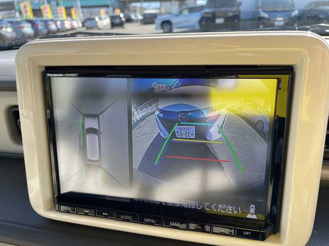 スズキ ラパン L 石川県 2022(令4)年 5.6万km ベージュ 純正８型ナビ　フルセグＴＶ　全方位カメラ　シートヒーター　スマートキー　プッシュスタート　電動ミラー　ベンチシート　スズキセーフティ　クリアランスソナー