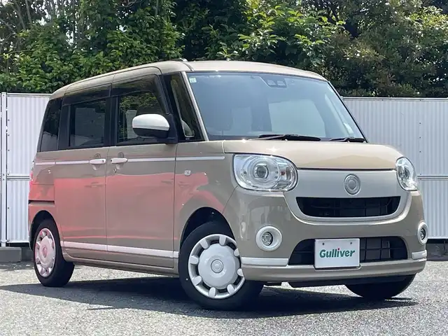 ダイハツ ムーヴ キャンバス G ホワイトアクセント VS SAⅢ 茨城県 2021(令3)年 2.1万km ナチュラルベージュマイカM ワンオーナー/両側パワースライドドア/純正ナビ/(フルセグTV、DVD、CD、SD、ラジオ、BT)/純正ETC/パノラマモニター/バックカメラ/サイドカメラ/純正前方ドラレコ/プッシュスタートボタン/ヒートデアイサー/オートライト/よこすべり防止切り替えスイッチ/アイドリングストップOFFスイッチ/ドアバイザー