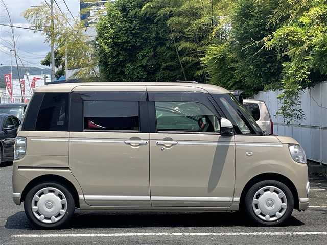ダイハツ ムーヴ キャンバス G ホワイトアクセント VS SAⅢ 茨城県 2021(令3)年 2.1万km ナチュラルベージュマイカM ワンオーナー/両側パワースライドドア/純正ナビ/(フルセグTV、DVD、CD、SD、ラジオ、BT)/純正ETC/パノラマモニター/バックカメラ/サイドカメラ/純正前方ドラレコ/プッシュスタートボタン/ヒートデアイサー/オートライト/よこすべり防止切り替えスイッチ/アイドリングストップOFFスイッチ/ドアバイザー