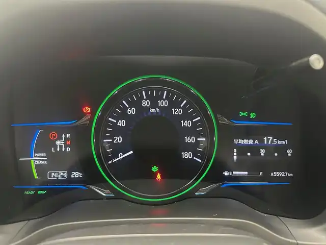 ホンダ ヴェゼル ハイブリッド X 兵庫県 2014(平26)年 5.5万km ミスティックグリーンパール 純正ナビ(ワンセグTV/CD/DVD/Bluetooth)/クルーズコントロール/シートヒーター/ETC/バックカメラ/ドライブレコーダー/ドアバイザー/電子パーキング/パドルシフト/純正アルミホイール/純正フロアマット/4WD/LEDヘッドライト/オートライト/スペアキー