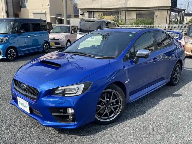 スバル ＷＲＸ ＳＴＩ STI タイプS 青森県 2015(平27)年 7.5万km WRブルーパール ・タイミングベルトＲ７年６月交換済み/・社外ナビ/・フルセグTV/・ETC/・アドバンスパッケージ//ハイビームアシスト//リアビークルデテクション//サイドカメラ/・バックカメラ/・大型リアウィング/・プッシュスタート/・スマートキー×２/・ハーフレザーシート/・パワーシート/・オートライト/・フォグライト/・ウィンカーミラー/・純正18インチアルミ/・純正サスペンション/・社外フロアマット/・社外マフラー積込み