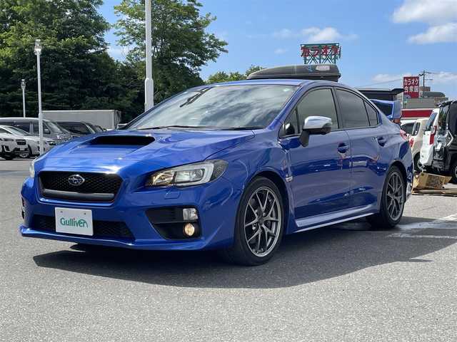 スバル ＷＲＸ ＳＴＩ STI タイプS 青森県 2015(平27)年 7.5万km WRブルーパール ・タイミングベルトＲ７年６月交換済み/・社外ナビ/・フルセグTV/・ETC/・ブラインドスポットモニター/・バックカメラ/サイドカメラ/・大型リアウィング/・プッシュスタート/・スマートキー×２/・ハーフレザーシート/・パワーシート/・オートライト/・フォグライト/・ウィンカーミラー/・純正18インチアルミ/・純正サスペンション/・社外フロアマット/・社外マフラー積込み