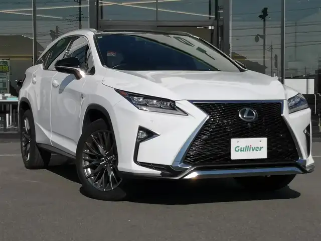 レクサス ＲＸ 300 Fスポーツ 茨城県 2018(平30)年 4.4万km ホワイトノーヴァガラスフレーク 純正ナビ/【AM・FM・DISC・SD・USB・BT・AUX・TV】/サンルーフ/ルーフレール/電動リアゲート/パワーシート/シートメモリ/シートヒーター/エアシート/ステアリングヒーター/パドルシフト/100V電源/レーダークルコン/ETC2.0/全方位カメラ/前後ドラレコ/前後コーナーセンサー/BSM/HUD