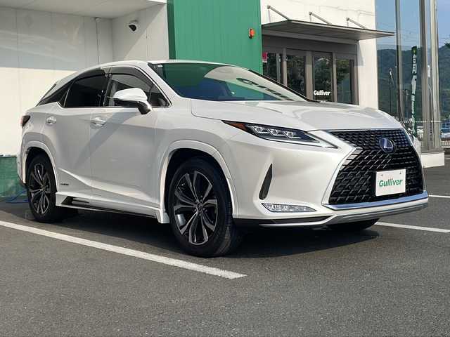レクサス ＲＸ 450h バージョンL 京都府 2020(令2)年 4万km ソニッククォーツ 純正メーカーナビ　パノラミックビューモニター　黒革シート　シートヒーター　シートベンチレーター　レーダークルーズコントロール　ブラインドスポットモニター　ヘッドアップディスプレイ　ステアリングヒーター