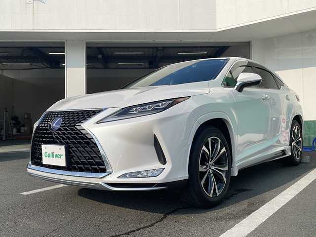 レクサス ＲＸ 450h バージョンL 京都府 2020(令2)年 4万km ソニッククォーツ 純正メーカーナビ　パノラミックビューモニター　黒革シート　シートヒーター　シートベンチレーター　レーダークルーズコントロール　ブラインドスポットモニター　ヘッドアップディスプレイ　ステアリングヒーター