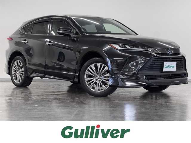 トヨタ ハリアー ハイブリッド Z レザーパッケージ 三重県 2020(令2)年 4.9万km プレシャスブラックパール ハイブリッド/FF/MTモード付フロアCVT/純正 12.3インチナビ/（AM/FM/USB/Bluetooth/Miracast/CarPlay/AndroidAuto）/【OP】パノラミックビューモニター（シースルービュー機能付）/JBLプレミアムサウンドシステム/ドライブレコーダー 前後（デジタルミラー内蔵型）/ビルトイン ETC2.0/モデリスタエアロ（F/S/R下）/Toyota Safety Sense/・プリクラッシュセーフティ/・レーントレーシングアシスト/・レーダークルーズ（全車速追従機能付）/・アダプティブハイビームシステム/・ロードサインアシスト/・先行車発進告知機能/・インテリジェントクリアランスソナー［パーキングサポートブレーキ（周囲静止物＋後方接近車両）］/・ブラインドスポットモニター＋リヤクロストライフィックオートブレーキ/装備/・【OP】AC100Vコンセント（1500W）/・デジタルインナーミラー/・本革シート/・快適温熱シート＆シートベンチレーション（D/N）/・パワーシート（D8way/N4way）/・ハンズフリーパワーバックドア/・カラーヘッドアップディスプレイ/・オートライト＆LEDヘッドランプ/・純正19inAW/など