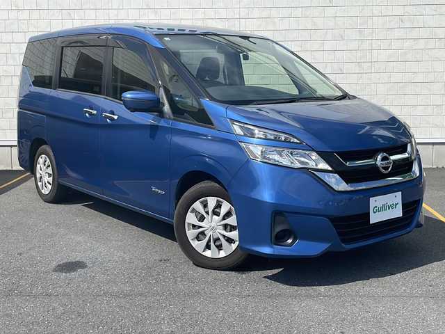 日産 セレナ X Vセレクション 茨城県 2017(平29)年 9.3万km シャイニングブルー 全方位カメラ/両側パワースライドドア/側方支援/エマージェンシーブレーキ/標識検知/駐車支援/ふらつき警報/走行時間/ビルトインETC/純正15インチアルミホイール/純正フロアマット/スマートキー/プッシュスタート