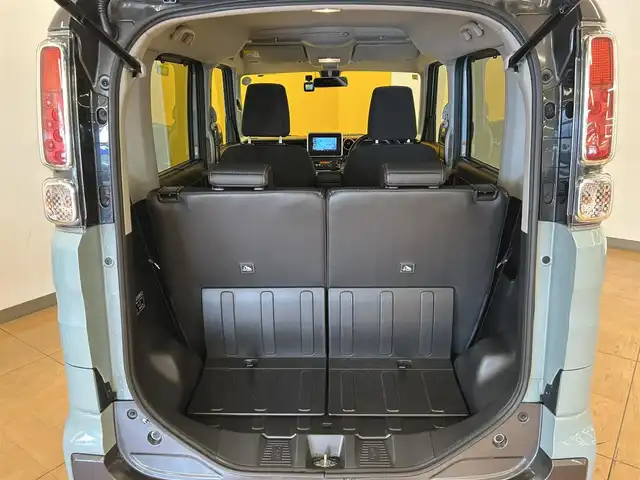 スズキ スペーシア ギア HYBRID XZターボ 群馬県 2020(令2)年 5.5万km オフブルーメタリック/ガンメタリック2トーンルーフ スズキセーフティサポート/・車線逸脱警報機能/・デュアルセンサーブレーキサポート/・横滑り防止/・パーキングソナー/・オートライト/・クルーズコントロール/純正14インチAW/インタークーラーターボ/アイドリングストップ/両側パワースライドドア/社外ナビ/　AM/FM/CD/ワンセグ/Bluetooth/シートヒーター/社外ドライブレコーダー/フルフラットシート/MT付きAT/ルーフレール/LEDヘッドライト/W・サイドエアバッグ/AAC/スマートキー/プッシュスタート