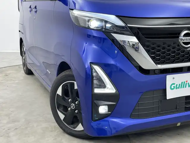 日産 ルークス HWS X プロパイロットED 新潟県 2022(令4)年 5.4万km アトランティックブルー 純正メモリナビ【MJ121D-W】/　フルセグTV/Bluetooth/CD/USB/プロパイロット/レーダークルーズコントロール/衝突被害軽減ブレーキ/レーンキープアシスト/コーナーセンサー/片側パワースライドドア/アラウンドビューモニター/ビルトインETC/アイドリングストップ/LEDヘッドライト/オートライト/禁煙車
