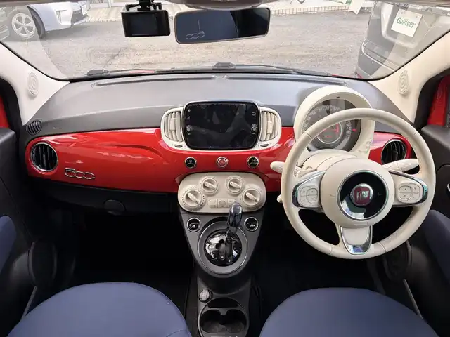フィアット ５００ 1．2 カルト 東京都 2022(令4)年 2.5万km パソドプレレッド ワンオーナー/純正ディスプレイオーディオ/・Bluetooth/USB/ドライブレコーダー(前後)/MTモード/パドルシフト/ステアリングスイッチ/革巻きステアリング/ETC2.0/取扱説明書/保証書/記録簿