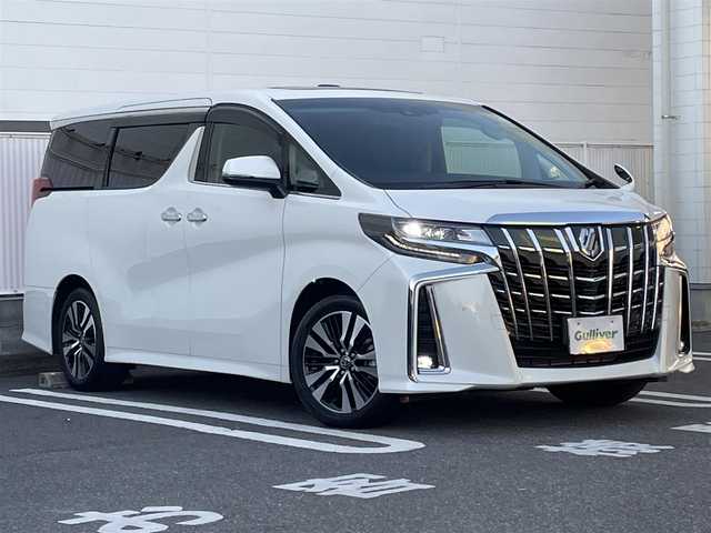 トヨタ アルファード S Cパッケージ 群馬県 2023(令5)年 0.5万km ホワイトパールクリスタルシャイン トヨタセーフティセンス/・衝突軽減ブレーキシステム/・レーンキープアシスト/・レーダークルーズコントロール/・オートハイビーム/・クリアランスソナー/純正ディスプレイオーディオ/（ナビ機能/DVDデッキ/BT/フルセグTV/Miracast）/バックカメラ/ダブルサンルーフ/純正フリップダウンモニター/両側パワースライドドア/ビルトインETC2.0/ステアリングスイッチ/ステアリングヒーター/パワーシート（D席メモリ機能あり）/シートヒーター/エアシート/オートホールド/LEDヘッドライト/フォグライト/ドアバイザー/電格ミラー/純正フロアマット/純正18インチアルミホイール