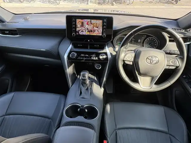 トヨタ ハリアー ハイブリッド G 愛知県 2021(令3)年 3.8万km スレートグレーメタリック ワンオーナー/純正ナビ/フルセグテレビ/BSM/クルコン/デジタルインナーミラー/コーナーセンサー/ビルトインETC/パワーバックドア/パワーシート/バックカメラ/純正アルミホイール/ハーフレザーシート/Bluetooth/オートライト/プッシュスタート/USB端子/取説、保証書、ナビ取説、スペアキー有り。