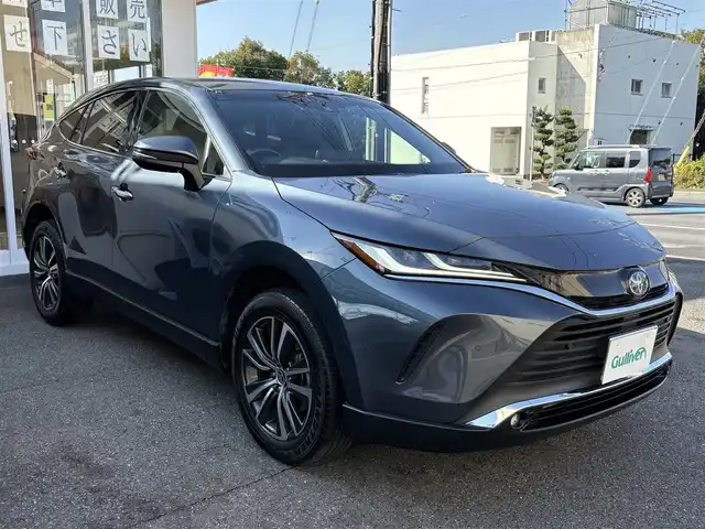 トヨタ ハリアー ハイブリッド G 愛知県 2021(令3)年 3.8万km スレートグレーメタリック ワンオーナー/純正ナビ/フルセグテレビ/BSM/クルコン/デジタルインナーミラー/コーナーセンサー/ビルトインETC/パワーバックドア/パワーシート/バックカメラ/純正アルミホイール/ハーフレザーシート/Bluetooth/オートライト/プッシュスタート/USB端子/取説、保証書、ナビ取説、スペアキー有り。