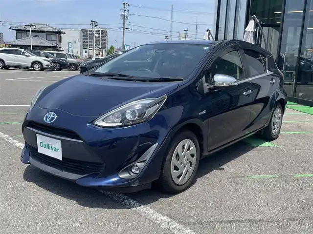 トヨタ アクア S スタイルブラック 長崎県 2019(平31)年 9.3万km ダークブルーマイカ ワンオーナー/トヨタセーフティセンス/純正ナビ/バックカメラ/オートライト/LEDヘッドライト/ドライブレコーダー/ETC/スマートキー/スペアキー/レーンキープアシスト