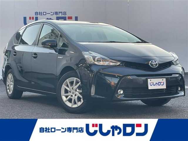 トヨタ プリウス α S 埼玉県 2015(平27)年 13.1万km アティチュードブラックマイカ (株)IDOMが運営する【じしゃロン鳩ヶ谷店】の自社ローン専用車両になりますこちらは現金またはオートローンご利用時の価格です。自社ローンご希望の方は別途その旨お申付け下さい/純正8インチＳＤナビ（NSZA-X64T)/ AM/FM/BT/CD/DVD/フルセグＴＶ/バックカメラ/純正16インチアルミホイール/純正フロアマット/電動格納機能付きウィンカーミラー/ＬＥＤヘッドライト/　オートライト/フォグランプ/ビルドインETC/ステアリングリモコン/UVカット機能付高遮音ガラス/プッシュスタートボタン/スマートキー×2