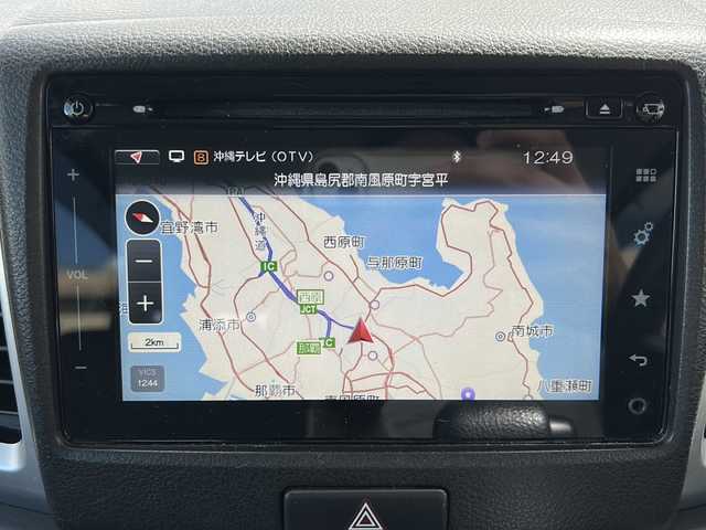 スズキ スペーシア X 沖縄県 2015(平27)年 8.7万km フィズブルーパールメタリック/ホワイト 禁煙車　/純正ナビ/（ＡＭ／ＦＭ／ＣＤ／ＤＶＤ／ＢＴ）　/フルセグＴＶ　/全方位モニター　/片側パワースライドドア　/社外ＥＴＣ　/ＬＥＤヘッドライト　/プッシュスタート　/スマートキー　/純正フロアマット　/純正ホイール/ベンチシート/オートエアコン/スペアキー