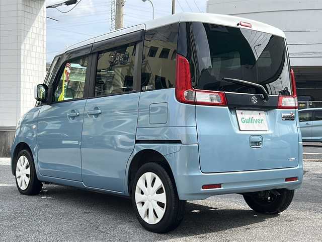 スズキ スペーシア X 沖縄県 2015(平27)年 8.7万km フィズブルーパールメタリック/ホワイト 禁煙車　/純正ナビ/（ＡＭ／ＦＭ／ＣＤ／ＤＶＤ／ＢＴ）　/フルセグＴＶ　/全方位モニター　/片側パワースライドドア　/社外ＥＴＣ　/ＬＥＤヘッドライト　/プッシュスタート　/スマートキー　/純正フロアマット　/純正ホイール/ベンチシート/オートエアコン/スペアキー