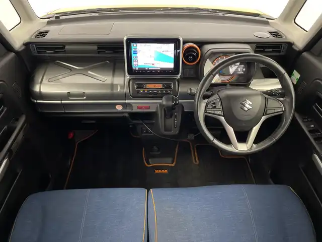スズキ スペーシア ギア HYBRID XZ 鹿児島県 2019(平31)年 13.1万km 黄Ⅱ 純正8インチナビ/（AM/FM/CD/DVD/Bluetooth/フルセグ）/両側パワースライドドア/前後ドライブレコーダー/シートヒーター/ETC/ルーフラック/社外アルミホイール/LEDヘッドライト/スマートキー/スペアキー/保証書/取扱説明書