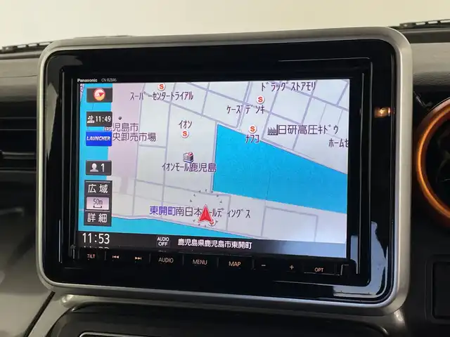スズキ スペーシア ギア HYBRID XZ 鹿児島県 2019(平31)年 13.1万km 黄Ⅱ 純正8インチナビ/（AM/FM/CD/DVD/Bluetooth/フルセグ）/両側パワースライドドア/前後ドライブレコーダー/シートヒーター/ETC/ルーフラック/社外アルミホイール/LEDヘッドライト/スマートキー/スペアキー/保証書/取扱説明書