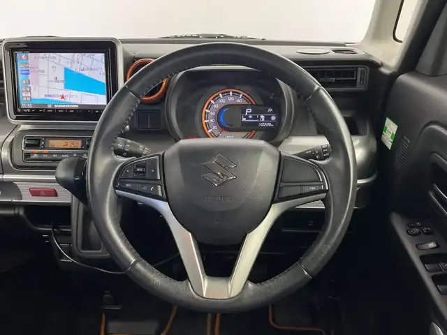 スズキ スペーシア ギア HYBRID XZ 鹿児島県 2019(平31)年 13.1万km 黄Ⅱ 純正8インチナビ/（AM/FM/CD/DVD/Bluetooth/フルセグ）/両側パワースライドドア/前後ドライブレコーダー/シートヒーター/ETC/ルーフラック/社外アルミホイール/LEDヘッドライト/スマートキー/スペアキー/保証書/取扱説明書
