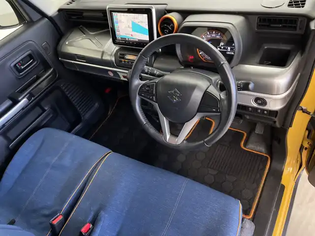 スズキ スペーシア ギア HYBRID XZ 鹿児島県 2019(平31)年 13.1万km 黄Ⅱ 純正8インチナビ/（AM/FM/CD/DVD/Bluetooth/フルセグ）/両側パワースライドドア/前後ドライブレコーダー/シートヒーター/ETC/ルーフラック/社外アルミホイール/LEDヘッドライト/スマートキー/スペアキー/保証書/取扱説明書